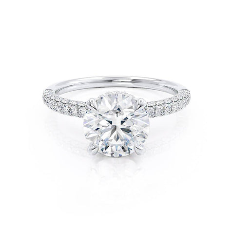 1.50 CT Round Shaped Moissanite Hidden Halo Engagement Ring 3