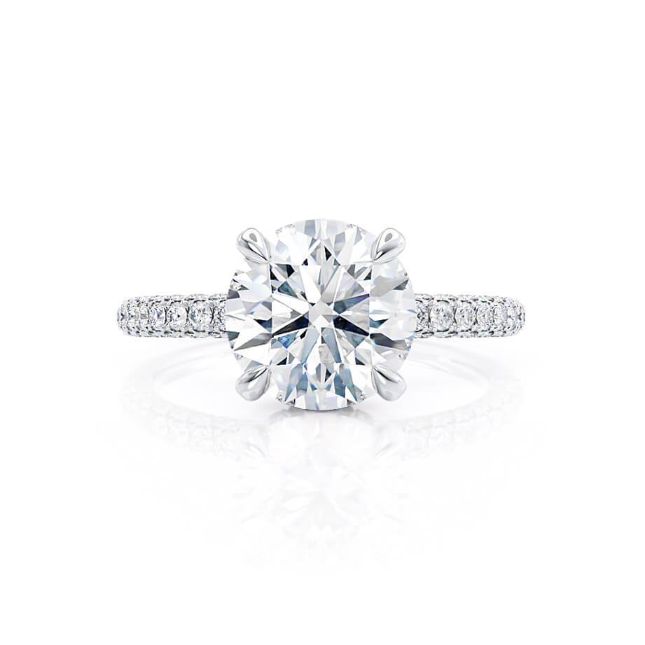 Round Hidden Halo & Pave Lab Grown Diamond Engagement Ring