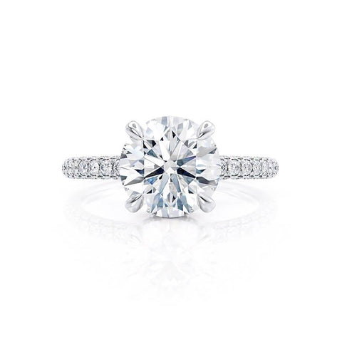 1.50 CT Round Shaped Moissanite Hidden Halo Engagement Ring 4