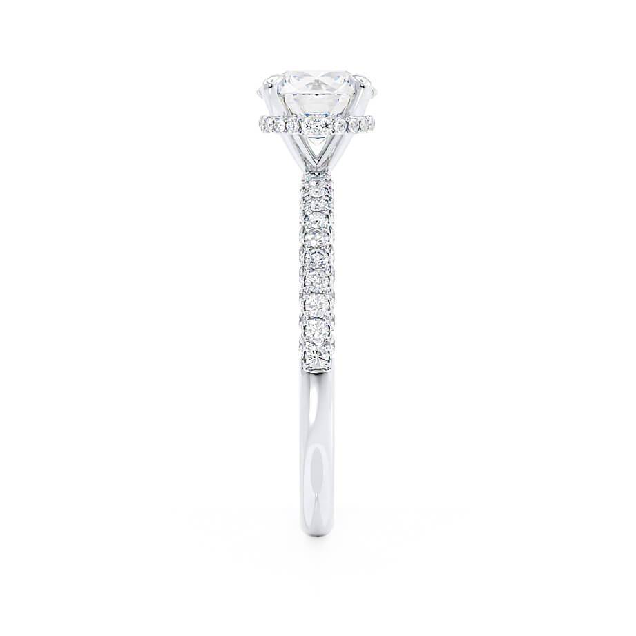 Round Pave Lab Grown Diamond Engagement Ring