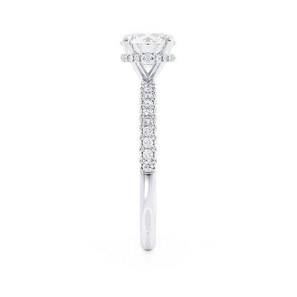 Round Hidden Halo & Pave Lab Grown Diamond Engagement Ring