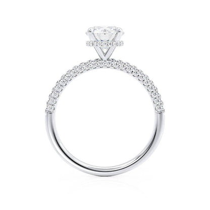 Round Hidden Halo & Pave Lab Grown Diamond Engagement Ring