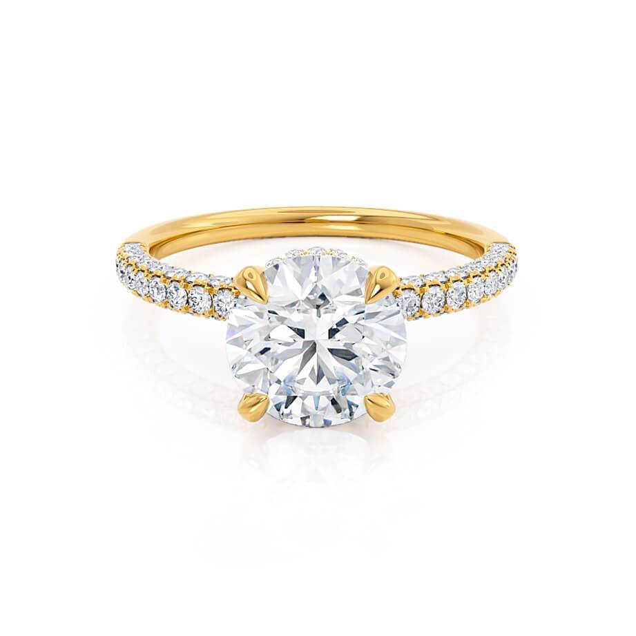 Round Pave Lab Grown Diamond Engagement Ring