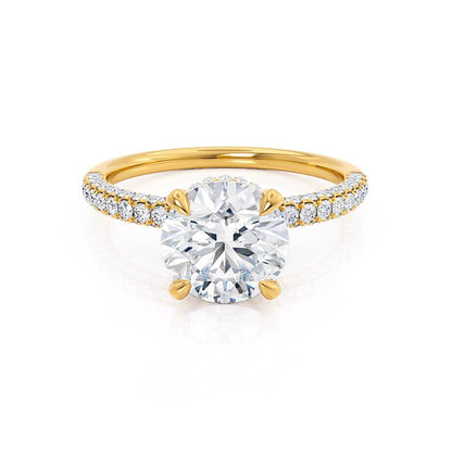 Round Pave Lab Grown Diamond Engagement Ring
