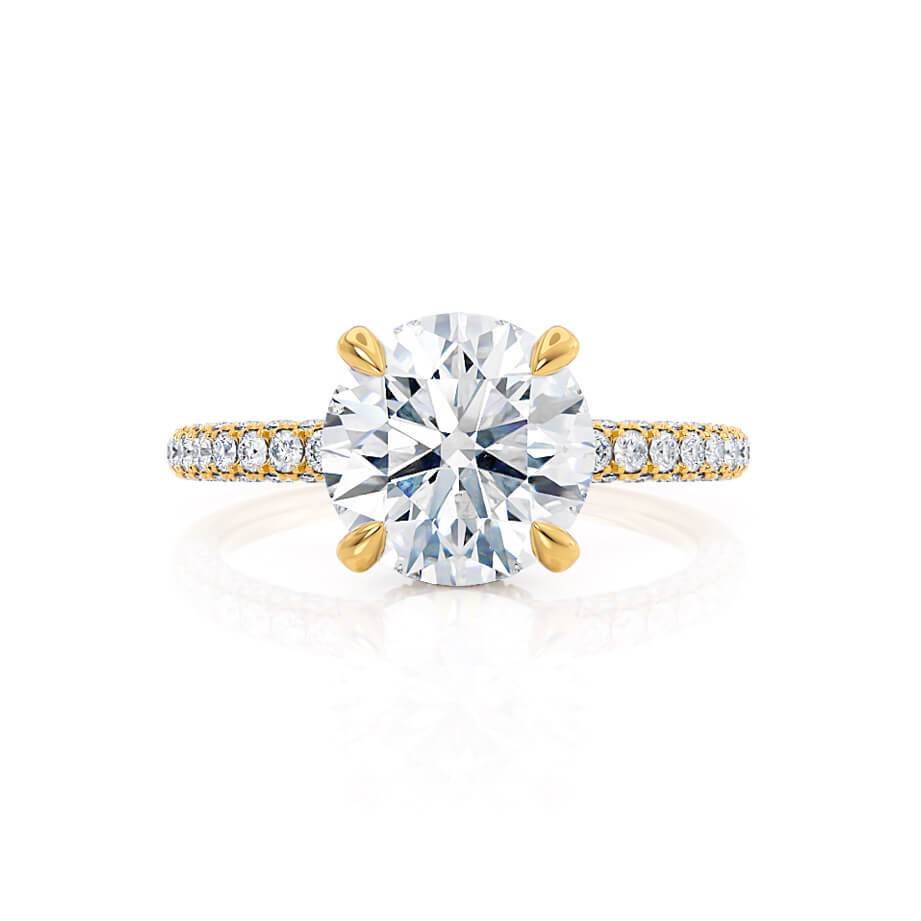 Round Pave Lab Grown Diamond Engagement Ring