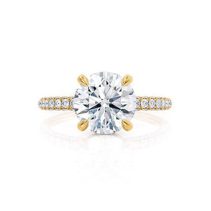Round Pave Lab Grown Diamond Engagement Ring