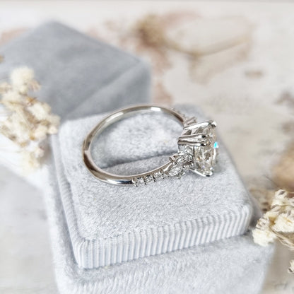 Cushion Cluster Lab Grown Diamond Engagement Ring