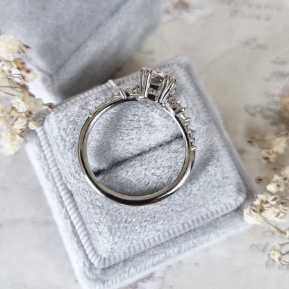 Cushion Cluster Lab Grown Diamond Engagement Ring