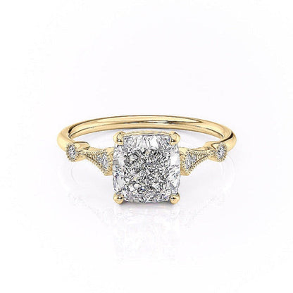 2.15 CT Cushion Cut Milgrain Vintage Style Engagement Ring 9