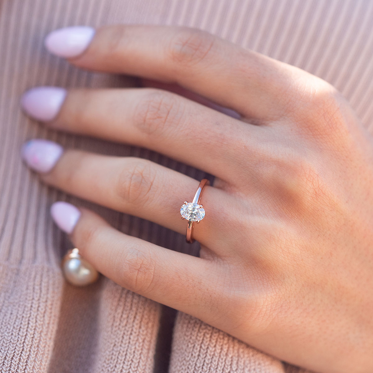 Oval Solitaire Lab Grown Diamond Engagement Ring