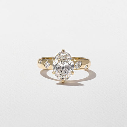 2.24 CT Oval Dainty Pavé Lab Grown Diamond Engagement Ring