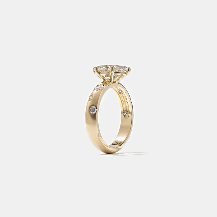 2.24 CT Oval Dainty Pavé Lab Grown Diamond Engagement Ring