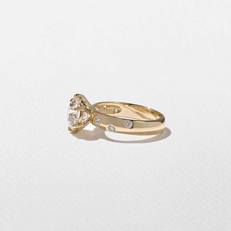 1.52 CT Round Three Stone Lab Grown Diamond Engagement Ring