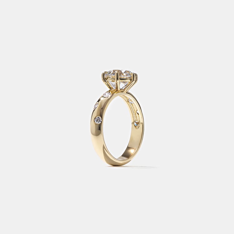 1.52 CT Round Three Stone Lab Grown Diamond Engagement Ring