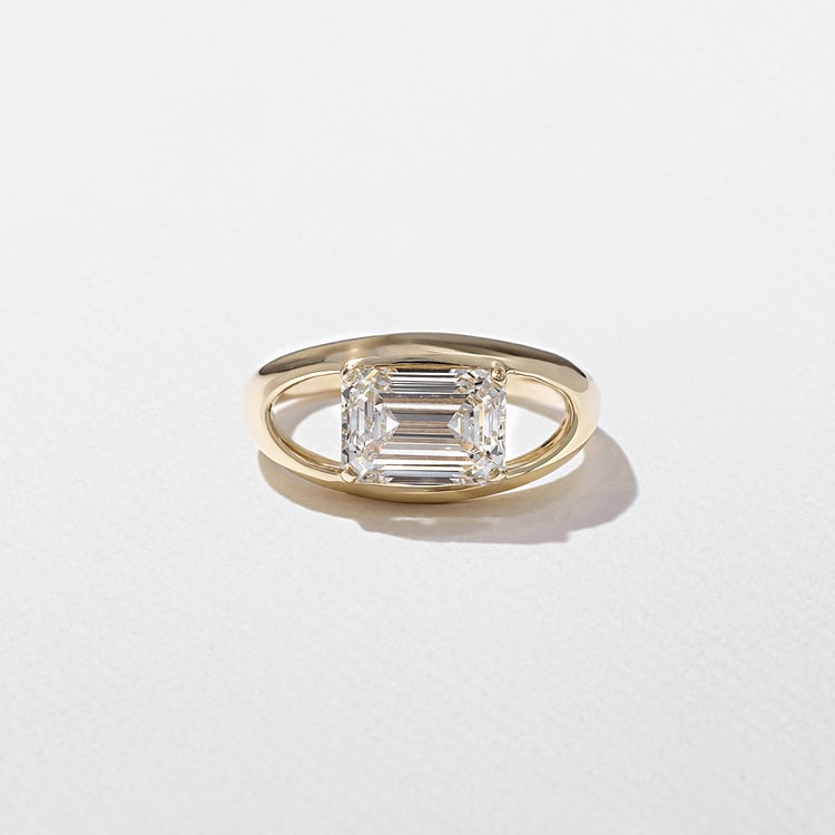 1.95 CT Emerald Split Shank Lab Grown Diamond Engagement Ring