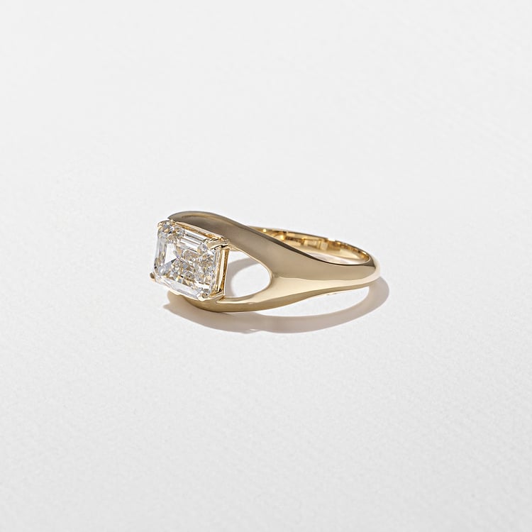 1.95 CT Emerald Split Shank Lab Grown Diamond Engagement Ring
