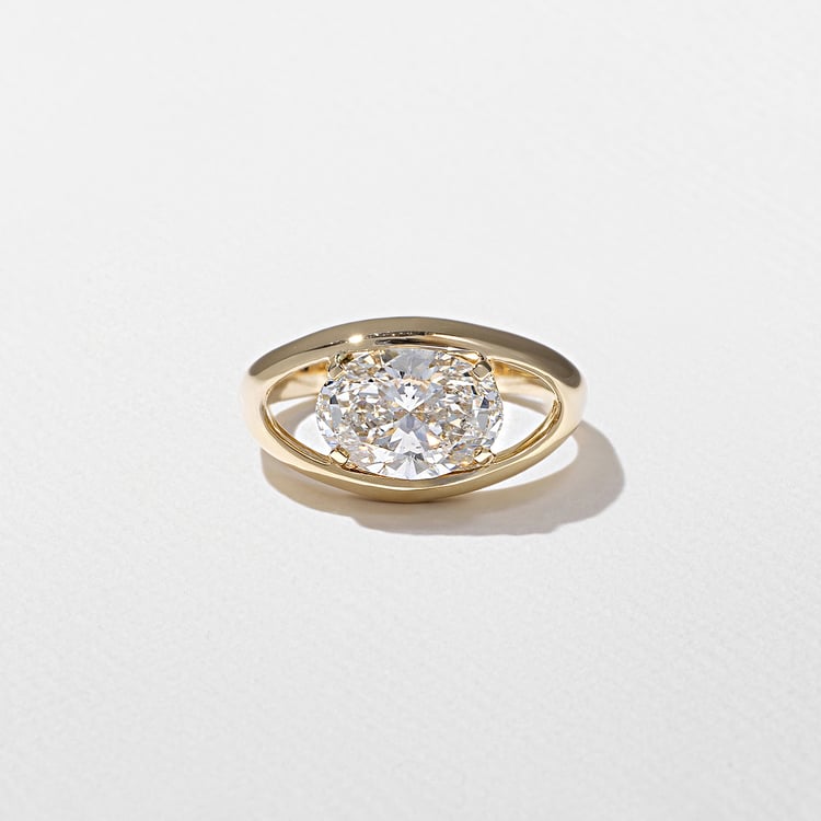 1.95 CT Oval Split Shank Lab Grown Diamond Engagement Ring