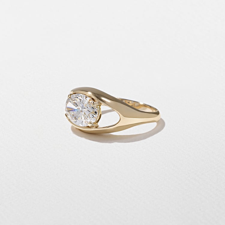 1.95 CT Oval Split Shank Lab Grown Diamond Engagement Ring