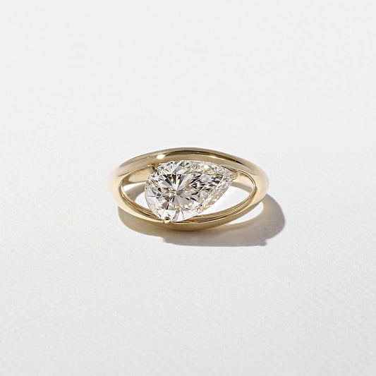 1.95 CT Pear Split Shank Lab Grown Diamond Engagement Ring