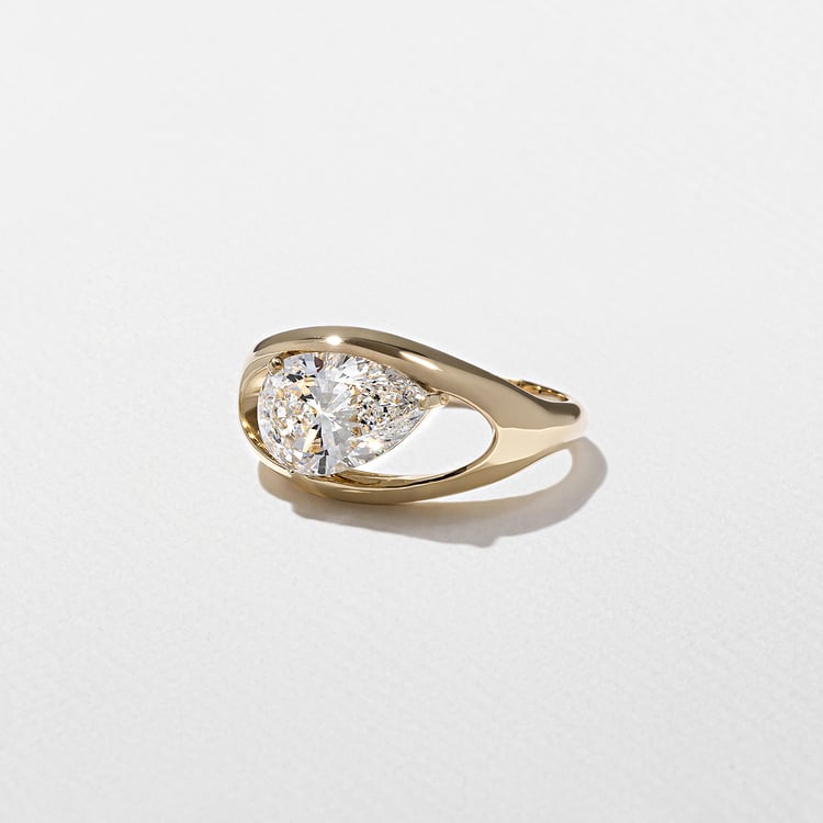 1.95 CT Pear Split Shank Lab Grown Diamond Engagement Ring