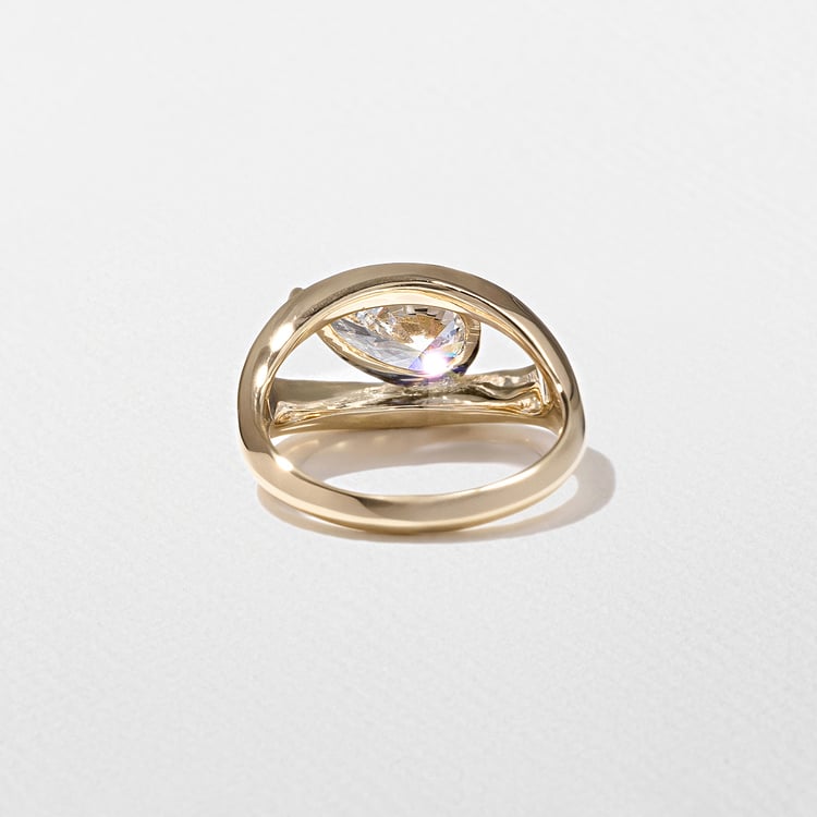 1.95 CT Pear Split Shank Lab Grown Diamond Engagement Ring
