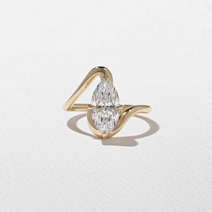 2.00 CT Marquise Swirl Lab Grown Diamond Engagement Ring