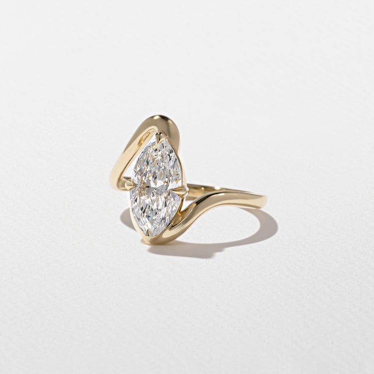 2.00 CT Marquise Swirl Lab Grown Diamond Engagement Ring