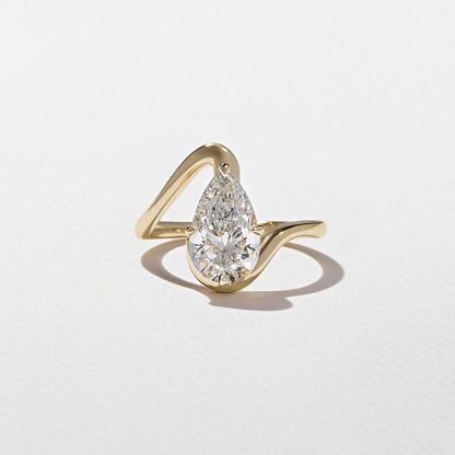 2.00 CT Pear Swirl Lab Grown Diamond Engagement Ring