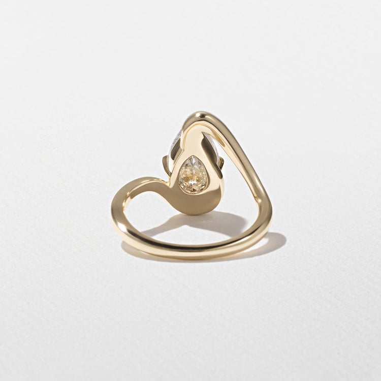 2.00 CT Pear Swirl Lab Grown Diamond Engagement Ring