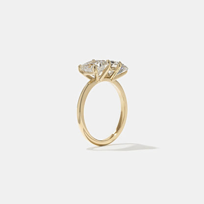 3.80 CT Oval & Asscher Toi et Moi Lab Grown Diamond Engagement Ring