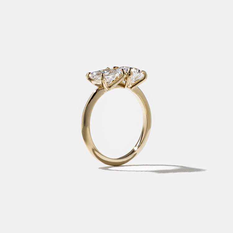 2.60 CT Pear & Princess Toi et Moi Lab Grown Diamond Engagement Ring