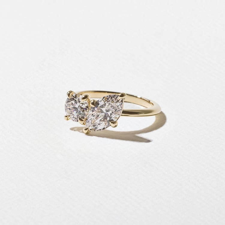 2.60 CT Pear & Princess Toi et Moi Lab Grown Diamond Engagement Ring