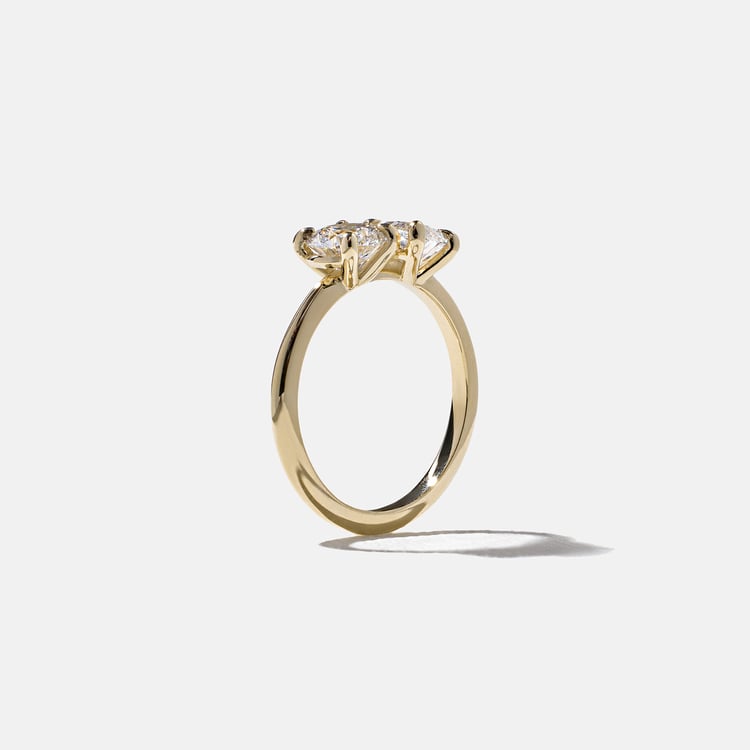 2.60 CT Pear & Princess Toi et Moi Lab Grown Diamond Engagement Ring