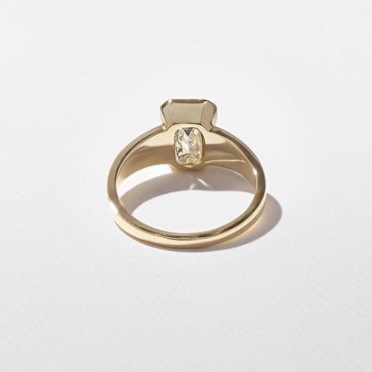 2.09 CT Emerald Cut Bezel Lab Grown Diamond Engagement Ring