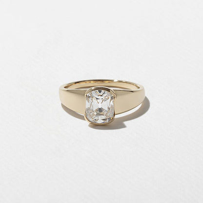 1.56 CT Antique Cushion Bezel Lab Grown Diamond Engagement Ring