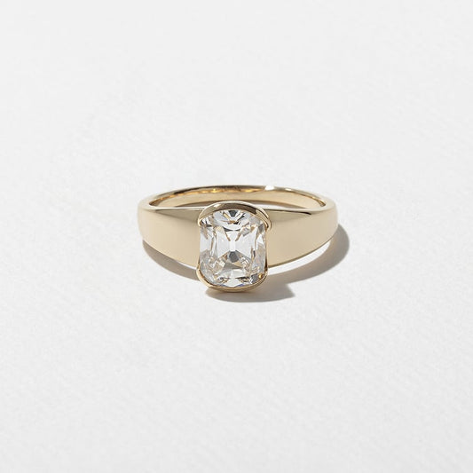 1.56 CT Antique Cushion Bezel Lab Grown Diamond Engagement Ring