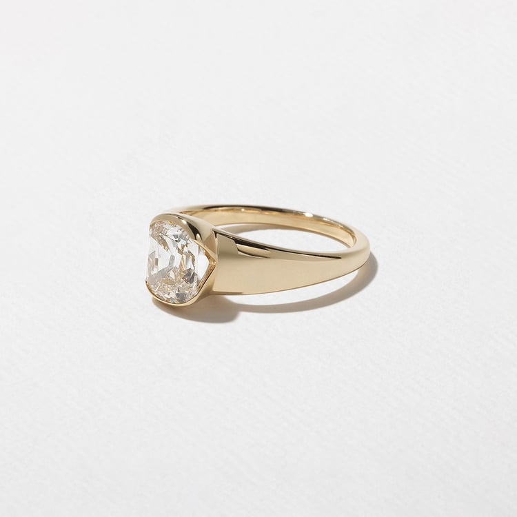 1.56 CT Antique Cushion Bezel Lab Grown Diamond Engagement Ring