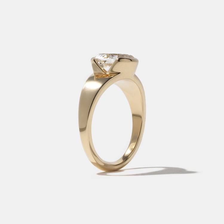 1.56 CT Antique Cushion Bezel Lab Grown Diamond Engagement Ring