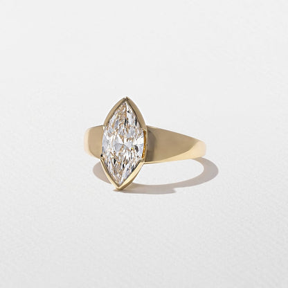 2.06 CT Marquise Bezel Lab Grown Diamond Engagement Ring