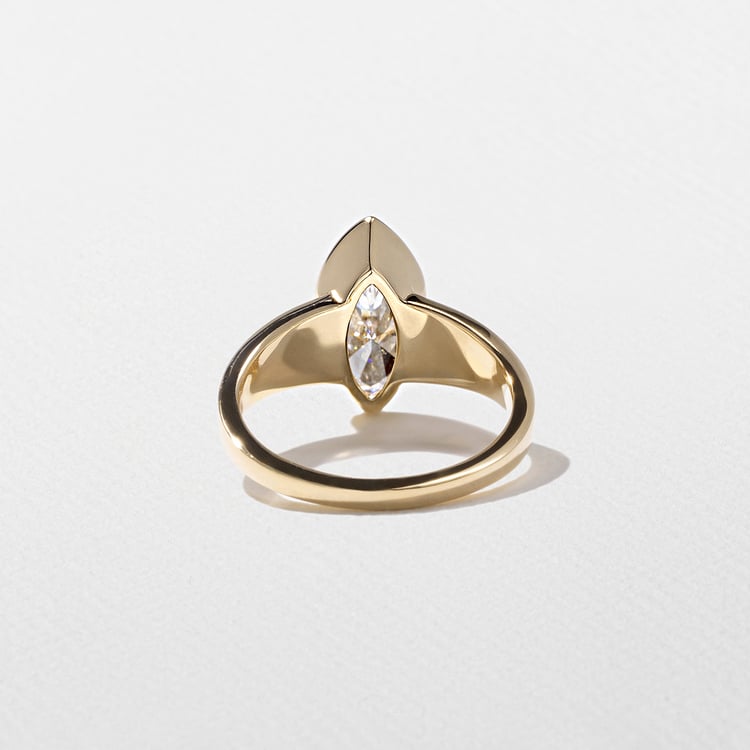 2.06 CT Marquise Bezel Lab Grown Diamond Engagement Ring