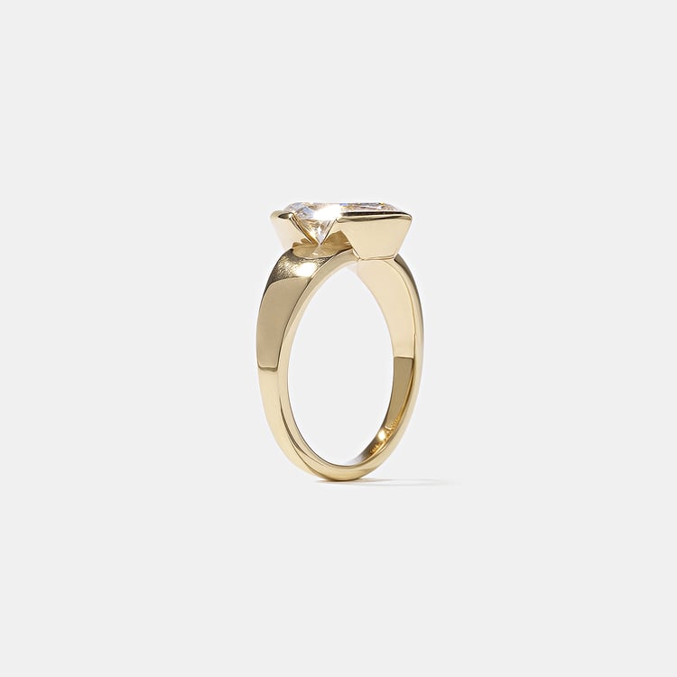 2.06 CT Marquise Bezel Lab Grown Diamond Engagement Ring
