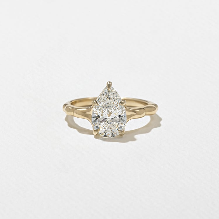 1.77 CT Pear Solitaire Lab Grown Diamond Engagement Ring