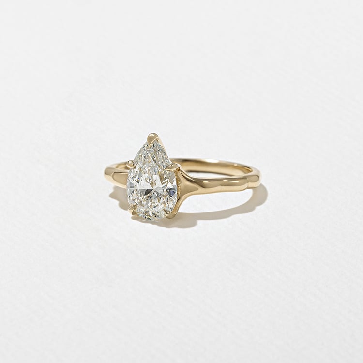 1.77 CT Pear Solitaire Lab Grown Diamond Engagement Ring