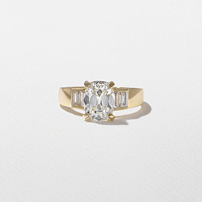 1.86 CT Antique Cushion Three Stone Lab Grown Diamond Engagement Ring