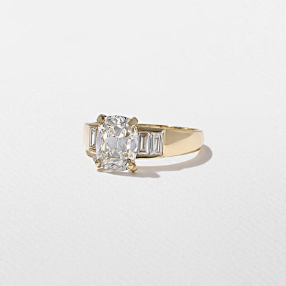 1.86 CT Antique Cushion Three Stone Lab Grown Diamond Engagement Ring