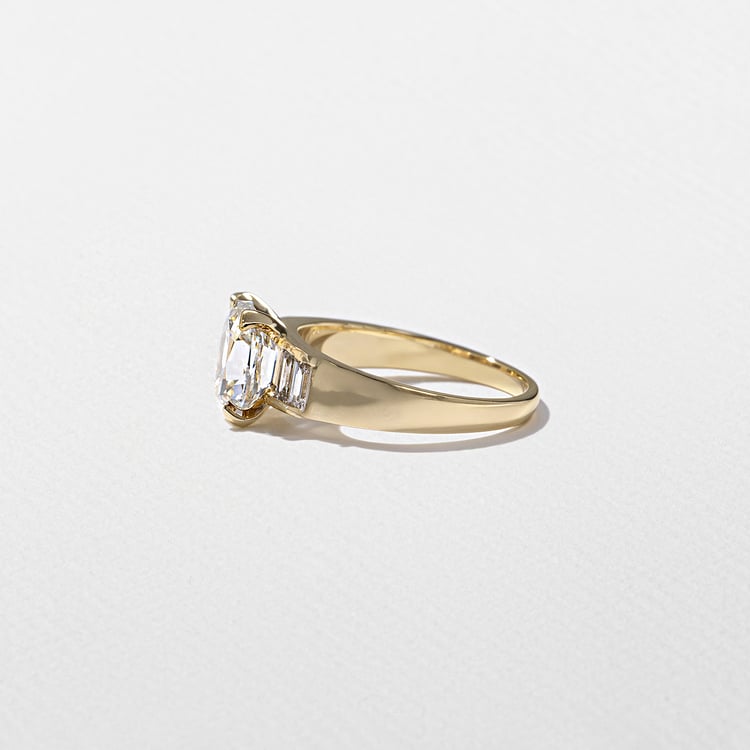1.86 CT Antique Cushion Three Stone Lab Grown Diamond Engagement Ring