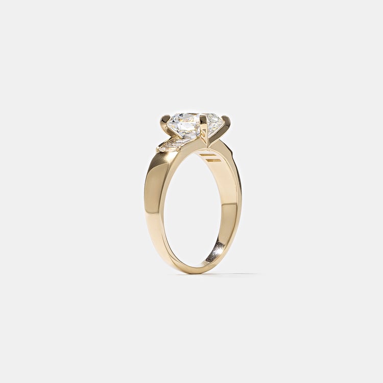 1.86 CT Antique Cushion Three Stone Lab Grown Diamond Engagement Ring