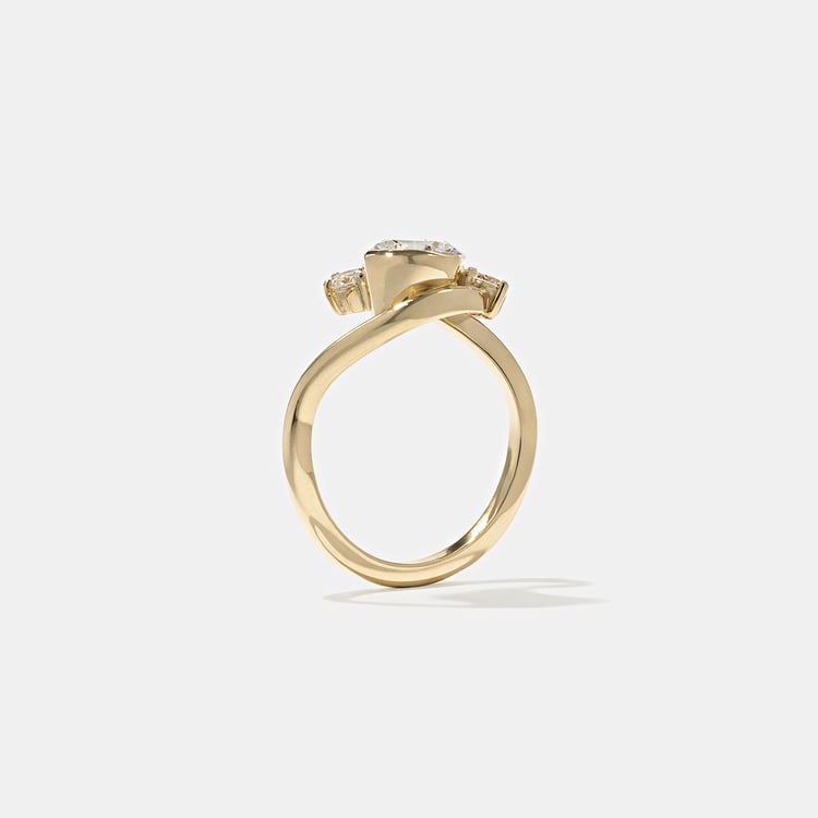 1.55 CT Oval Three Stone Band Lab Grown Diamond Engagement Ring