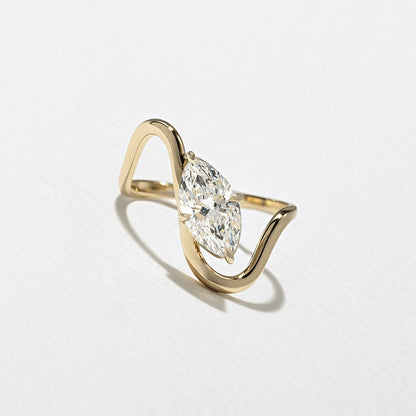 1.25 CT Marquise Swirl Lab Grown Diamond Engagement Ring