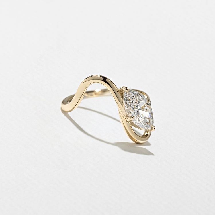 1.25 CT Marquise Swirl Lab Grown Diamond Engagement Ring